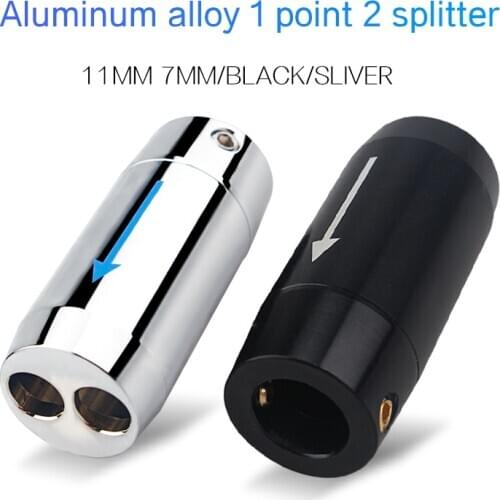 4Pcs Aluminum Alloy Audio Split Ring 11mm 7mm One Point Two Splitter Speaker Cable Accessories