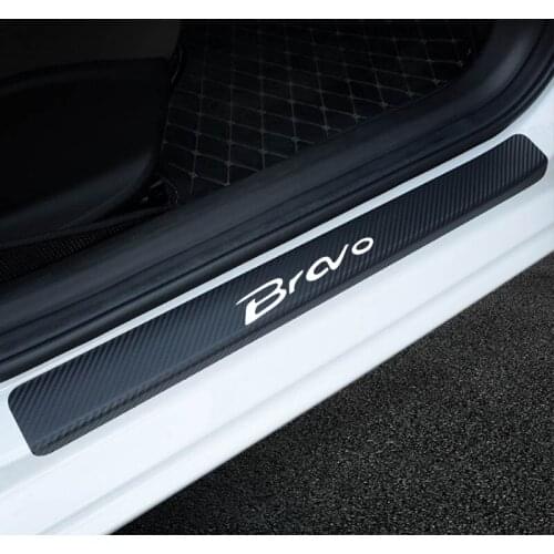 Car Stickers And Decals For Fiat Bravo Carbon Fiber Door Sill Decoration Styling Protector Anti Scratch Auto Accessories 4Pcs