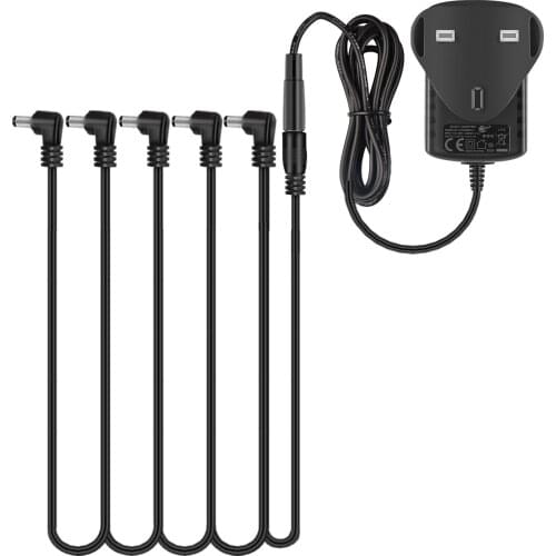 LEKATO Power Supply 6 Ways Power Adapter Electric Guitar Effect Pedal Daisy Chain Cable Adapter 9V 9V DC 1A US EU UK JP AU Plug