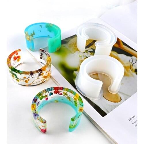 Big Bangle Bracelet Silicone Mold for UV Resin Epoxy DIY Handmade Crystal Jewelry for Women Girl Child