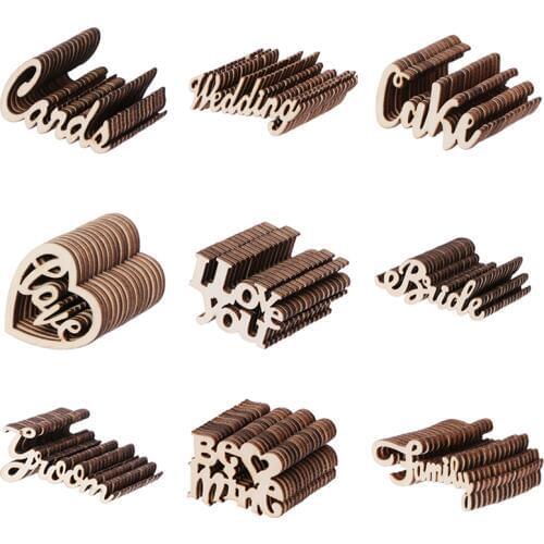 Wooden Cards Table Confetti Scatter Vintage Rustic Wedding Party Decor Craft Scrapbook Decorations Love Cake