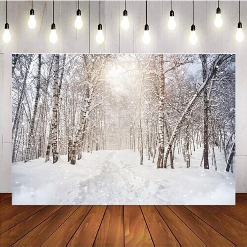 Winter forest snow floor backdrop for photography portrait photo shoot newborn kids background for photo booth studio