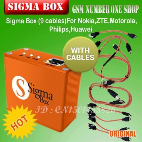 Gsmjustoncct Sigma Box unlock Box and repair tool +9 cables china mobile software box for Motorola and other phone P15
