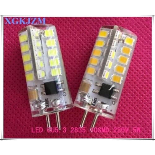 Gu5.3 220v 5W 2835 40smd led g5.3 220v 5W crystal Light chandelier Spotlight bulb 220v g5.3 led 220v gu5.3
