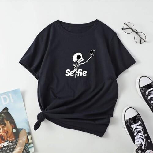 Summer Womens Fashion Cool Trend Design T-Shirt Casual Cotton Short Sleeve Top