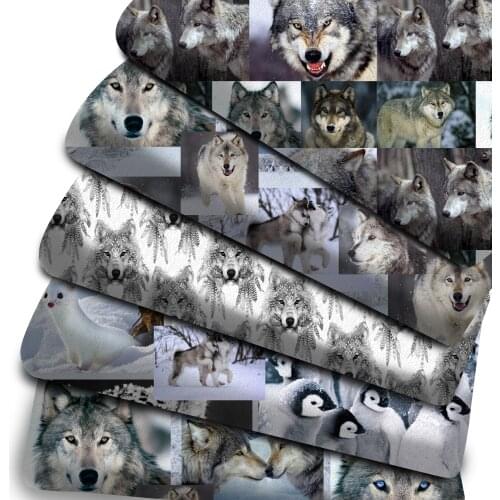 Patchwork Dog Wolf Puppies Polyester Cotton Fabric for Tissue Sewing Quilting Fabrics Needlework Material DIY,1Yc14012