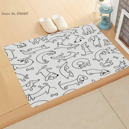 Pet Dog Small Doormat Dachshund Sausage Dog Doormat Lovely Animal Cartoon Floor Rug For Living Room Carpet For Bedroom Mat