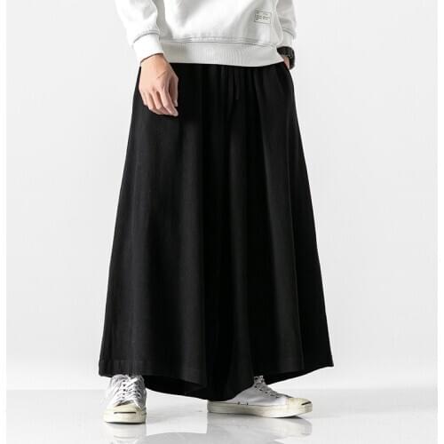 Fashion Retro Loose Washed Extra Wide Leg Pants Casual Cotton Linen Harem Pants Bloomers Streetwear Long Pants Autumn Winter