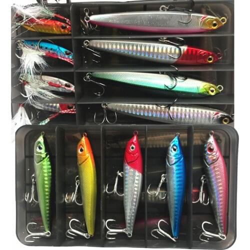 Multi-Energy Fishing Lure set 15g Jigs 14g and19g Pencil minnow Hard Bait with sharp and strong hooksFreshwater Sea Water