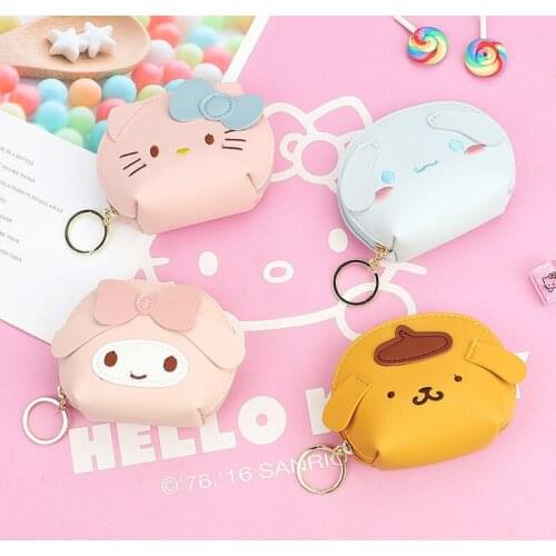 Cartoon Cat Dog Cute Anime Small Change Bag Leather Doll Creative Keyring Children Adult Favorite Bag Kids Gift Key Pendant Hot