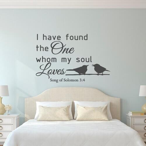 Love Wall Decal Quote Song Of Solomon 3:4 Bible Verse Scripture Wall Sticker Family Bedroom Living Room Decor Wedding Gift C818