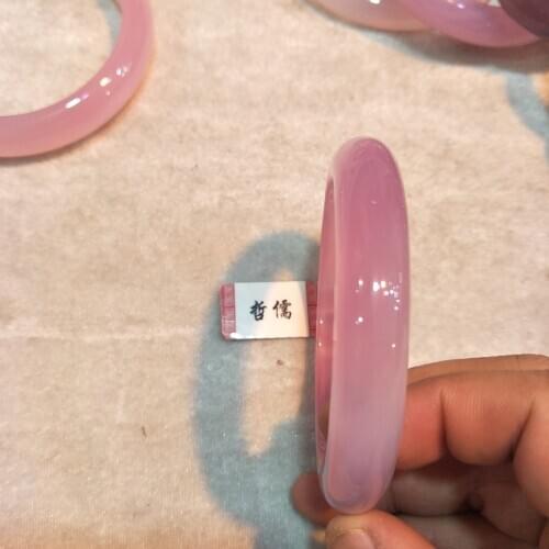 Natural Agate Jade Chalcedony Bracelet Natural Pink 54-62mm Bracelet Jewelry jadeite bangles bracelet for women Gift