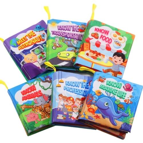 Early Educational Learning Toy Soft Washable Fabric Books for 1-12 Months Baby