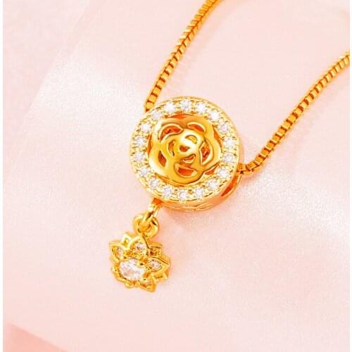 Bohemian 24K Gold Necklaces for Women Fashion Heart Love Statement Necklace Letter Pendant Necklace for Women Collier Collares