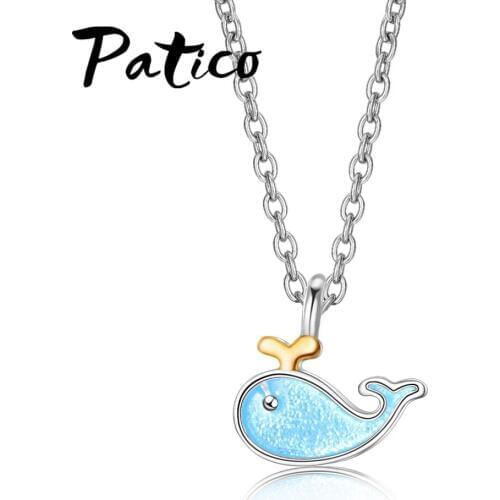 Attractive 100% Real 925 Sterling Silver Cute Love Dolphins Pendant Necklace Women Silver Jewelry Mothers Day Gift