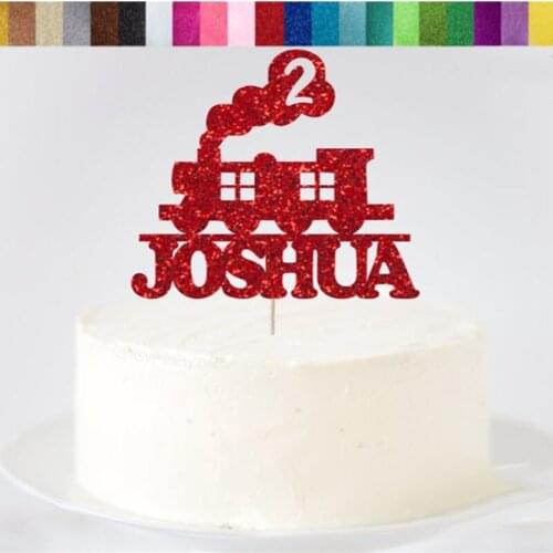 Custom Train glitter Cake Topper, Train Party Decor, Train Themed Birthday Decor, Train Cake Smash, Train Centerpieces baby show