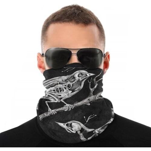 Olvidos Skull Bird Magic Scarf Neck Face Mask Men Women Fashion Tube Mask Seamless Bandana Dustproof Headband Outdoor Climbing