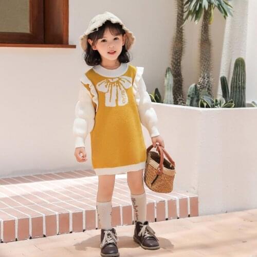 Baby Clothes New Sweater Knitted Dress Childrens Clothing Long Sleeve Warm Sweater Dress for Girls Infant Toddler Kids Vestidos