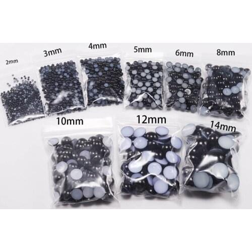High Quality 50-500pcs 9 Size Half Round Acrylic Imitation Flatback Pearl Beads for Nail Art DIY Craft Scrapbook Decoration