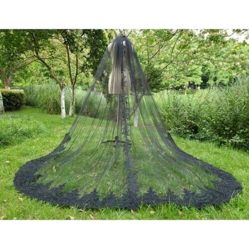 High End Unique Wide Veil for Bridal Customized Woman Royal Bridal Veils Black Wedding Veil Handmade Accessaries