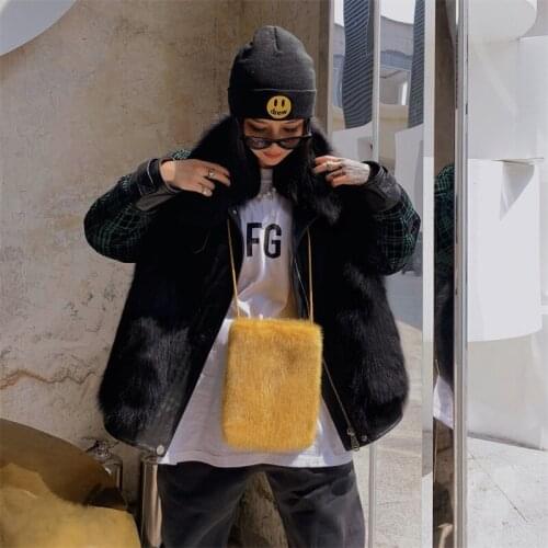 High-end Wallet Ladies Multifunctional Mobile Phone Bag Ladies Handbag Mink Fur Ladies Fur Bag Mobile Phone Bag Wallet