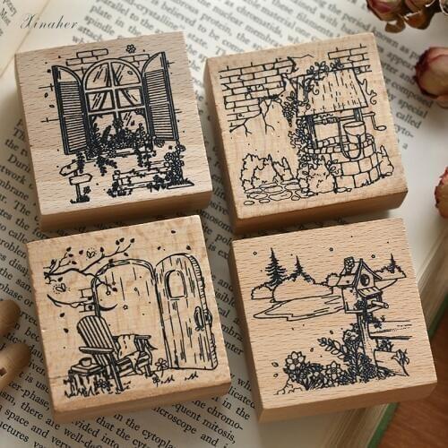 XINAHER Vintage Country style stamp DIY wooden rubber stamps for scrapbooking stationery scrapbooking standard stamp