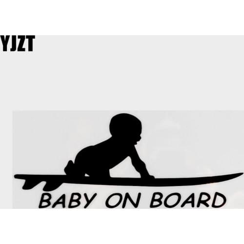 15.3*6.4CM Baby On Board Surf Surfing Surfboard Car Truck Window Funny Vinyl Decal Stickers C1-4012