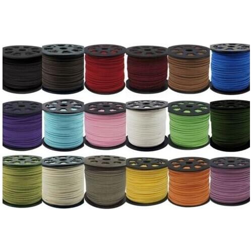 Jewelry white 3mm x1 5mm 100 meter black brown Faux Flat Suede velvet Lace Leather Cord Jewelry DIY Rope Clothes dfer3