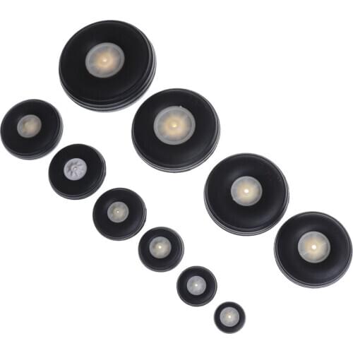 Tail Wheel Rubber PU Plastic Hub 1" - 3.5" Inch For RC Airplane Replacement Parts Black,White 2pcs