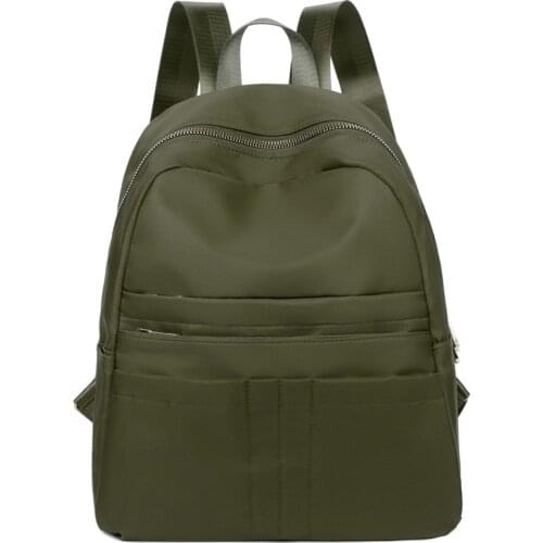 Women Nylon Backpack Female Knapsack School Bag For Girl Rucksack Double Zipper Fashion Shoulder Bag