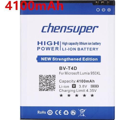 2pcs/4100mAh BV-T4D / BVT4D High Quality Phone Battery For Microsoft Nokia Lumia 950 XL CityMan 940 XL RM-1118 RM-1116