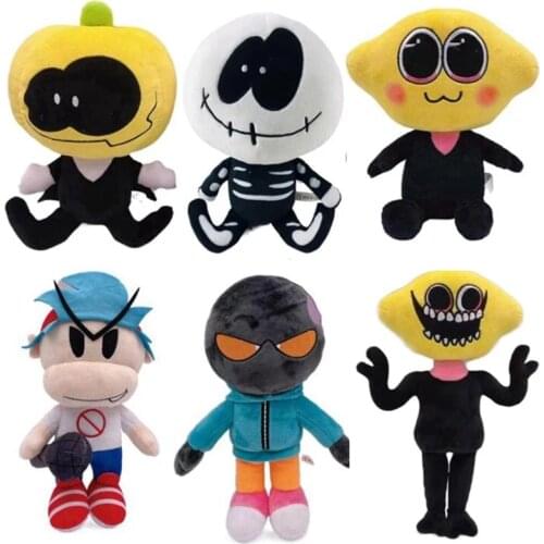 6pcs/set Anime Friday Night Funkin Plush Toy Cute Spooky Month Skid Pump Whitty Plushies Stuffed Dolls Children Toy Gift