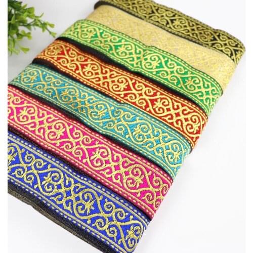 7 Yards 3.3cm Woven Jacquard Ribbon Heart Pattern Lace Trim For Garment Curtain Clothing Handmade Accessories Sewing Lace Fabric