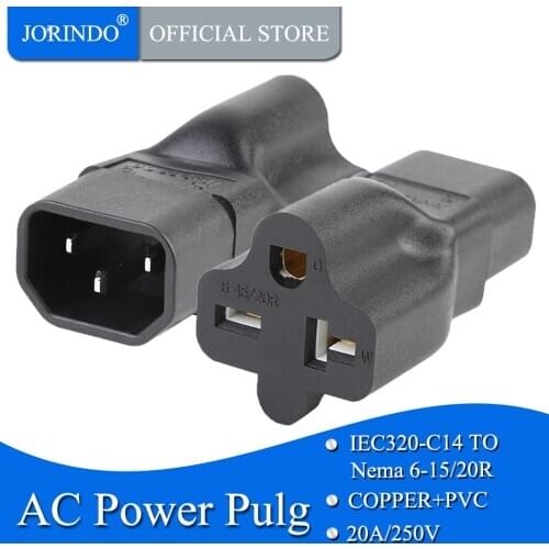 JORINDO IEC320 C14 TO 6-15R,IEC 320 C14 Male Plug to Nema 6-15R/20R Comb AC Power Adapter, IEC320 C14 TO 6-20R AC Connector