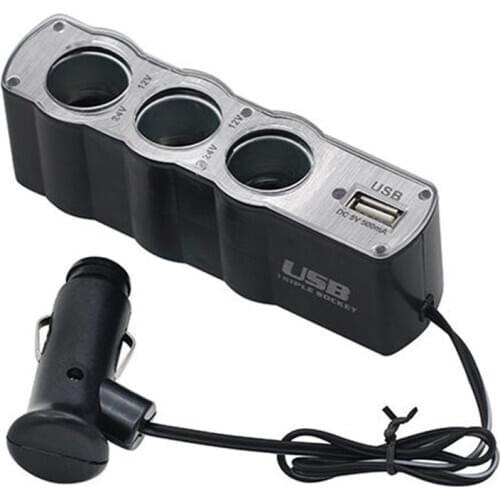 Car Cigar Cigarette Lighter Socket Plug Connector Adapter Car Charger Car Cigarette Lighter Socket Splitter 12/24V Car Styling