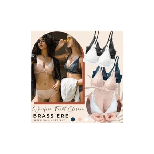 Wirefree Front Closure Brassiere Lace Front Closure Bras Wireless Women Sexy Lingerie Push Up Seamless Adjustable Plus Size