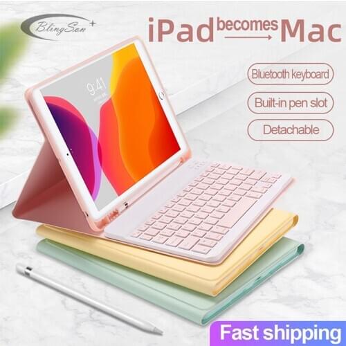 For iPad 9.7 2017 2018 2019 10.2 5th 6th 7th Gen Bluetooth Keyboard Mouse Case Cover for iPad Air 4 3 2 1 Pro 9.7 10.5 10.9 11