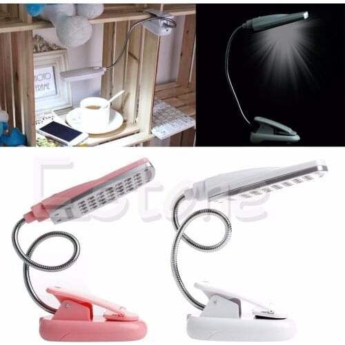 1PC Flexible USB 28 LED Light Clip-on Beside Bed Table Desk Reading Book Lamp