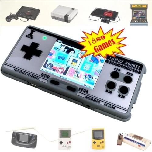 Retro Handhled Game Console Portable Game Player with 8 Emulators 1889 Built-in Games for Nes For Genesis Support Save&Load