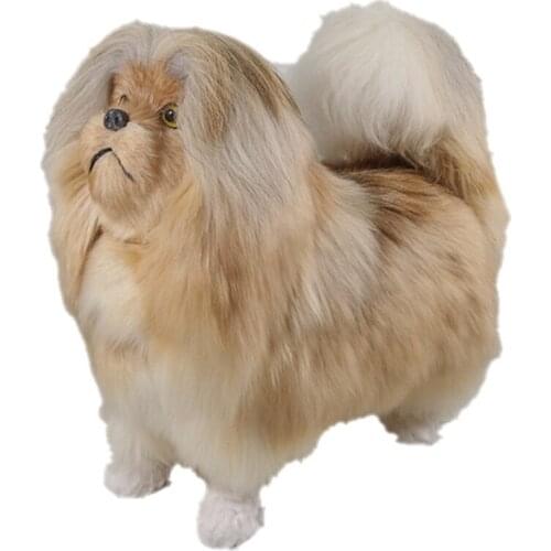 Simulation dog toy animal model ornaments Poodle dog crafts creative gift decoration 30x34cm DY80066