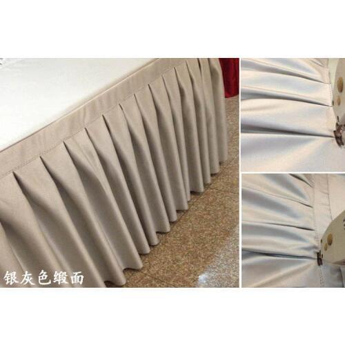 Quality thick satin face fabric table skirting wedding table skirt home table skirting