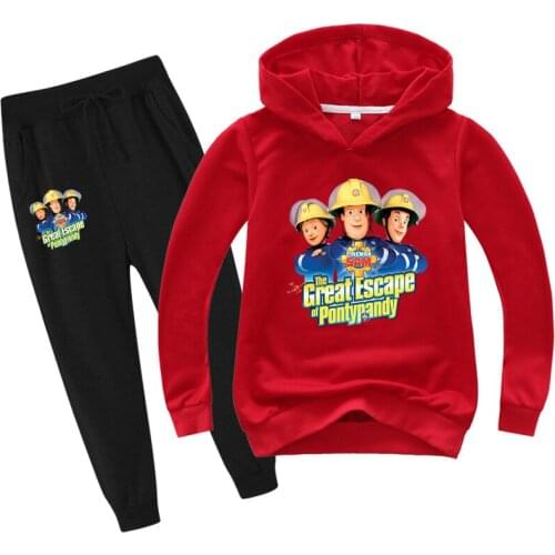 Tops Hoodies sweatshirts + Pants spring children Fireman Sweater trousers clothing sets boys girls clothes Firemen suits kids