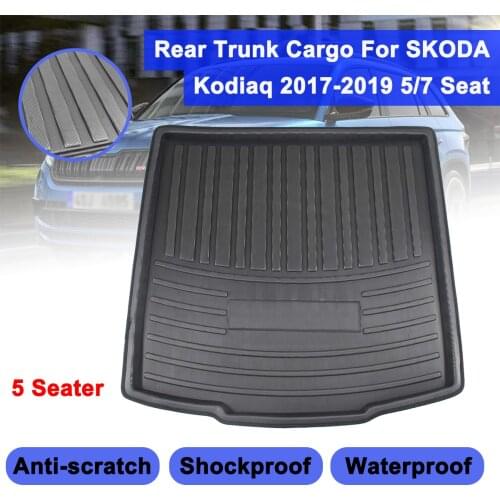 For SKODA Kodiaq 5/7 Seat Seater 2017 2018 2019 Matt Mat Floor Carpet Kick Pad Car Cargo Liner Boot Tray Rear Trunk Cover
