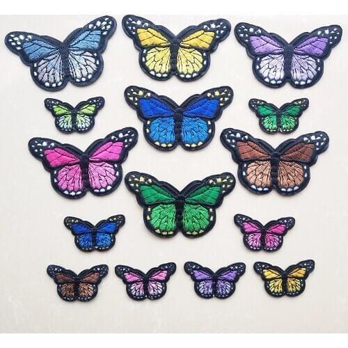 Beautiful Butterfly Embroidery Iron on Patches for Clothing Jacket Stickers Appliques on Backpack Badges Hats Parkas Coats Patch