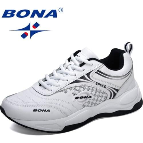 BONA 2021 New Designers Comfortable Walking Sneakers Men Flat Shoes Man Casual Footwear Mansculino Trendy Zapatillas Hombre