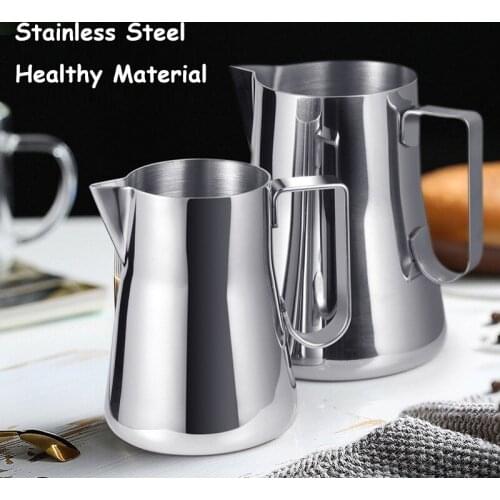 Stainless Steel Pull Flower Cup Frothing Coffee Pitcher Cappuccino Milk Pot Espresso Cups Latte Art Milk Frother Frothing Jug