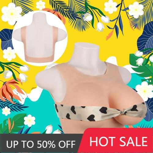 KUMIHO 1G Silicone breast fake boobs Summer Cool Style Large Round Collar Design comfortable neck for Crossdresser Drag queen