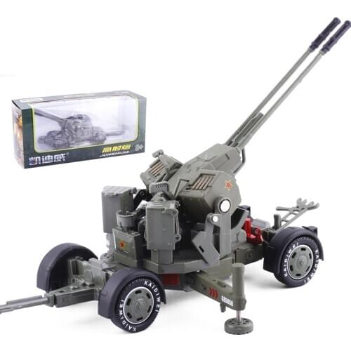 1:36 Scale Metal Simulation Alloy Diecast Weapon Anti-aircraft Gun Military Model Toy for Fans Collection Decoration Kids Gifts