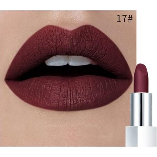 Pudaier matte lipstick cream 17 colors rose red purple pumpkin lipstick 3.5g batom nude makeup brown lipstick pencil PD054