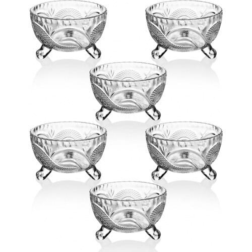 Queens Kitchen 6 Pcs Crystal 3 Flip Lux Confectionary Bowl Set